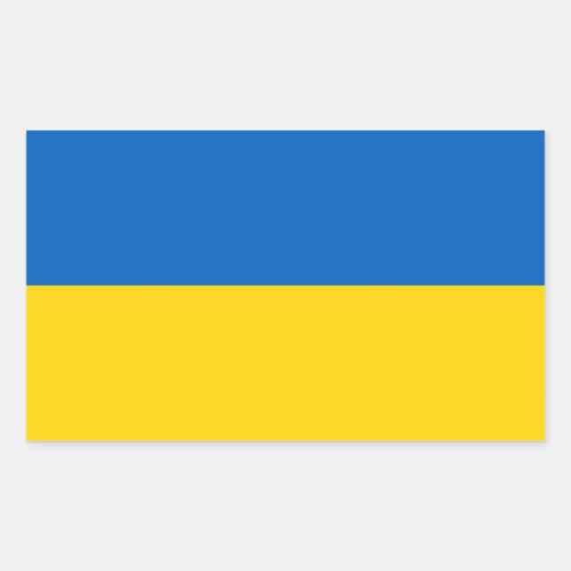 Sticker Rectangulaire Collier rectangle avec Drapeau de l'Ukraine (Devant)