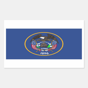 Sticker Rectangulaire Collier rectangle avec Drapeau de l'Utah