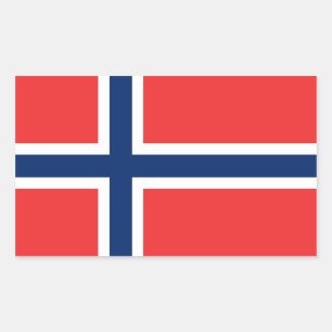 Sticker Rectangulaire Collier rectangle avec Drapeau de Norvège