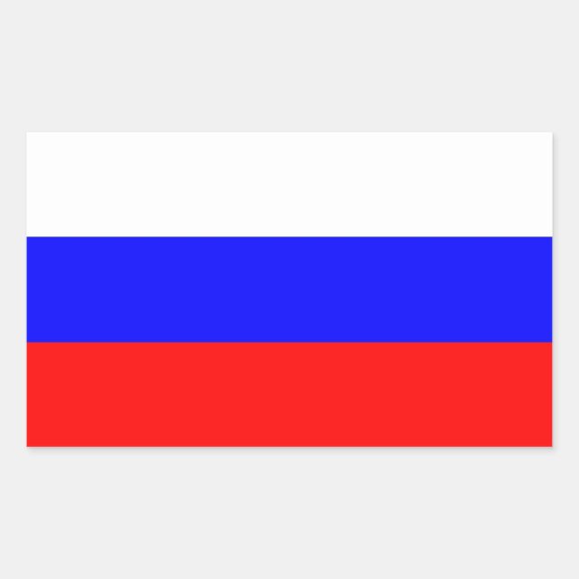 Sticker Rectangulaire Collier rectangle avec Drapeau de Russie (Devant)