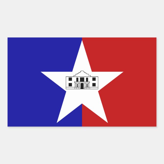 Sticker Rectangulaire Collier rectangle avec Drapeau de San Antonio (Devant)