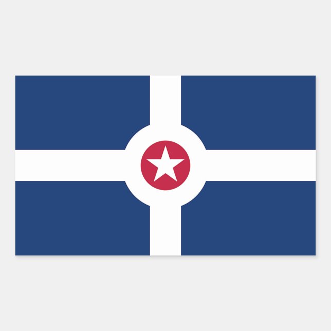 Sticker Rectangulaire Collier rectangle avec Drapeau d'Indianapolis, USA (Devant)