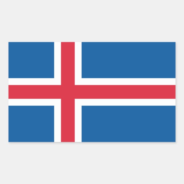 Sticker Rectangulaire Collier rectangle avec Drapeau d'Islande (Devant)