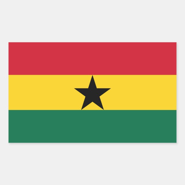 Sticker Rectangulaire Collier rectangle avec Drapeau du Ghana (Devant)