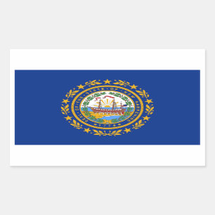 Sticker Rectangulaire Collier rectangle avec Drapeau du New Hampshire