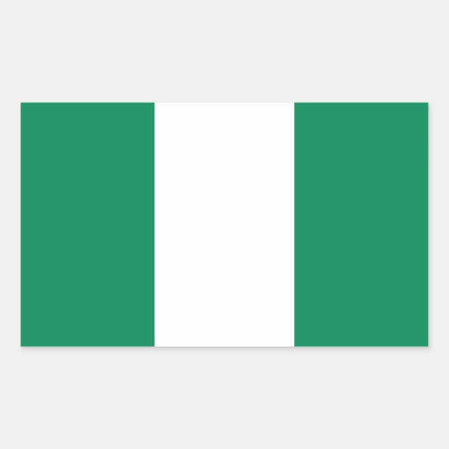 Sticker Rectangulaire Collier rectangle avec Drapeau du Nigeria (Devant)