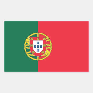 Sticker Rectangulaire Collier rectangle avec Drapeau du Portugal