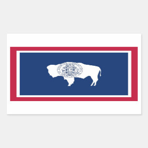 Sticker Rectangulaire Collier rectangle avec Drapeau du Wyoming