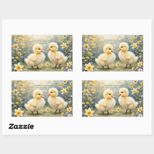 Sticker Rectangulaire Colliers adorables en jonquilles de printemps
