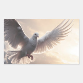 Sticker Rectangulaire Colombe de la paix blanche jolie