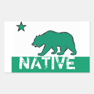 Sticker Rectangulaire Colonnes d'ours blanc vert en Californie