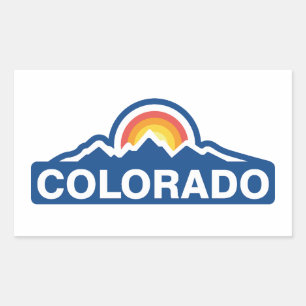 Sticker Rectangulaire Colorado Flag Mountain