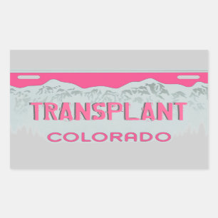 Sticker Rectangulaire Colorado rose plaque d'immatriculation de transpla