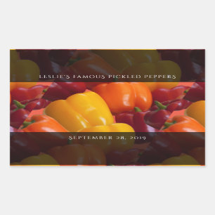 Sticker Rectangulaire Coloré Tasty Rouge Orange Poivrons Jaune
