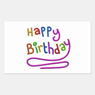 Sticker Rectangulaire Colorful heureux Birthday Greeting