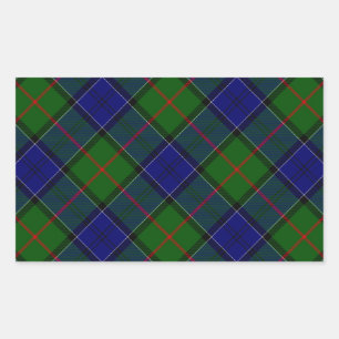 Sticker Rectangulaire Colquhoun tartan bleu vert plaid