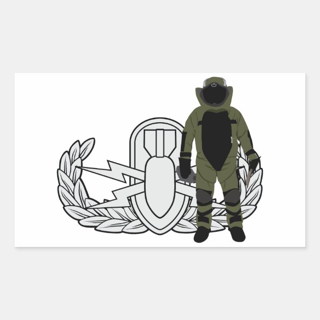 Sticker Rectangulaire Combinaison de bombe EOD (Devant)