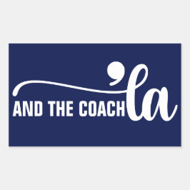Sticker Rectangulaire Comma la & Coach | Kamala Harris Coach Blue
