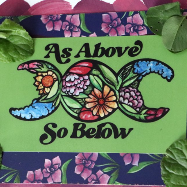 Sticker Rectangulaire Comme Ci-Dessus Ainsi Ci-Dessous Triple Moon Symbo (Créateur téléchargé)