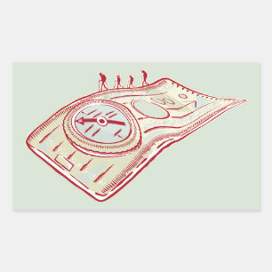 Sticker Rectangulaire Compas randonnée