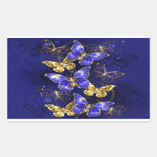 Sticker Rectangulaire Composition avec papillons Sapphire