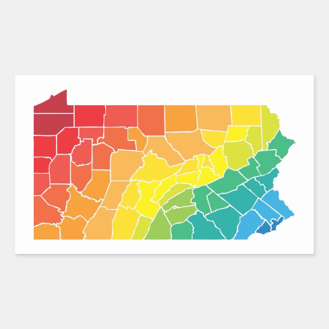 Sticker Rectangulaire comté de pennsylvanie (Devant)