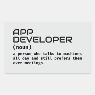 Sticker Rectangulaire Concepteur de logiciels Définition amusante