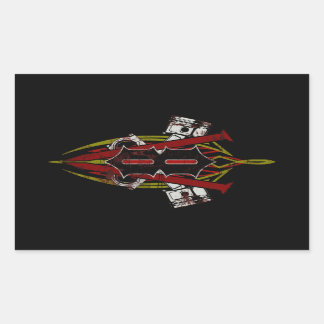 Sticker Rectangulaire Conception à rayures V8 personnalisée désactivée