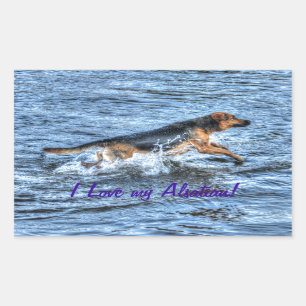 Sticker Rectangulaire Conception de chiens pour les amateurs de moules