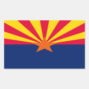 Sticker Rectangulaire Conception de drapeau d'état de l'Arizona