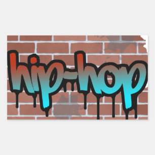 Sticker Rectangulaire conception de graffiti hip hop