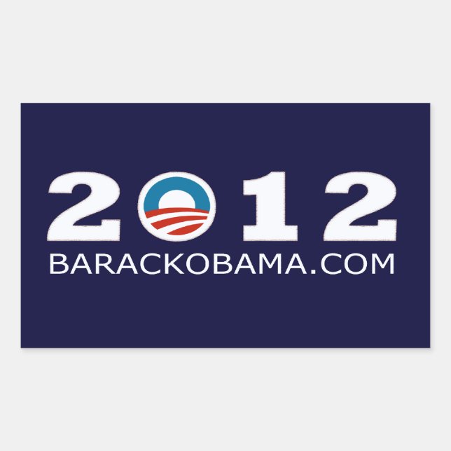 Sticker Rectangulaire Conception de la réélection de Barack Obama 2012 (Devant)