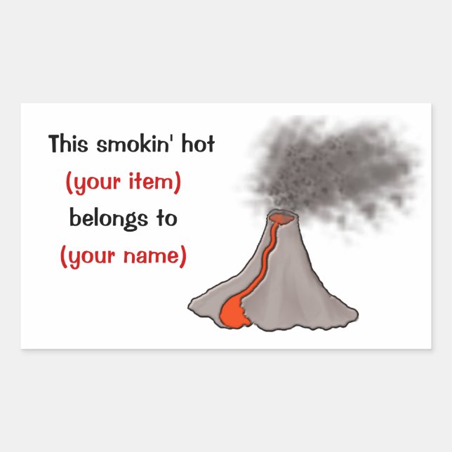 Sticker Rectangulaire Conception de volcan chaud Smokin (Devant)