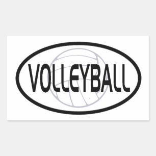 Sticker Rectangulaire Conception ovale de volleyball