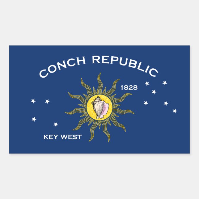 Sticker Rectangulaire Conch Republic Flag (Devant)