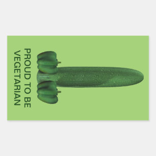 Sticker Rectangulaire Concombre Et Poivrons