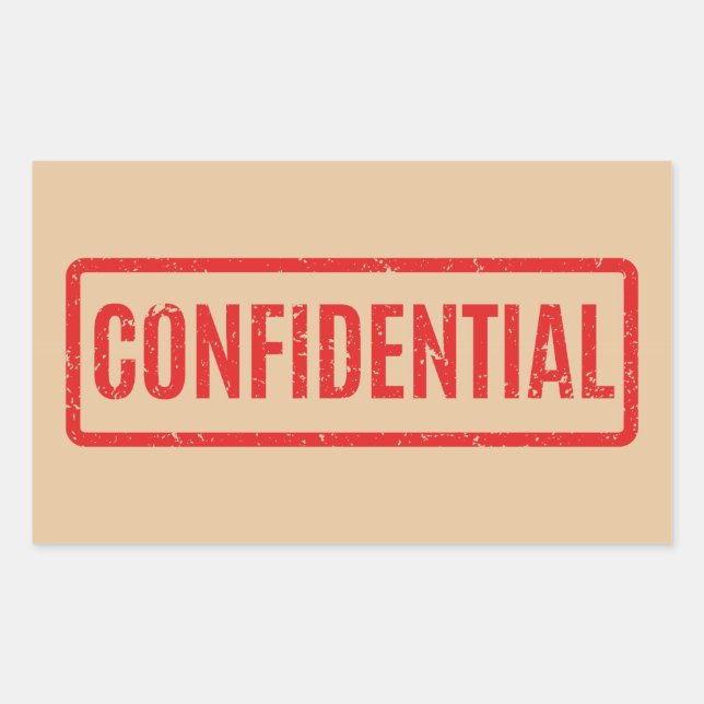 Sticker Rectangulaire Confidentiel Emballé (Devant)
