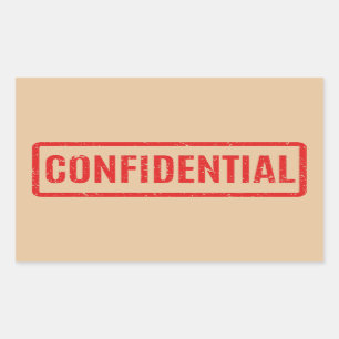 Sticker Rectangulaire Confidentiel Emballé