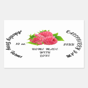 Sticker Rectangulaire Confiture de Framboise Personnalisée Classique