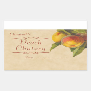 Sticker Rectangulaire Confiture ou mise en boîte de pêche