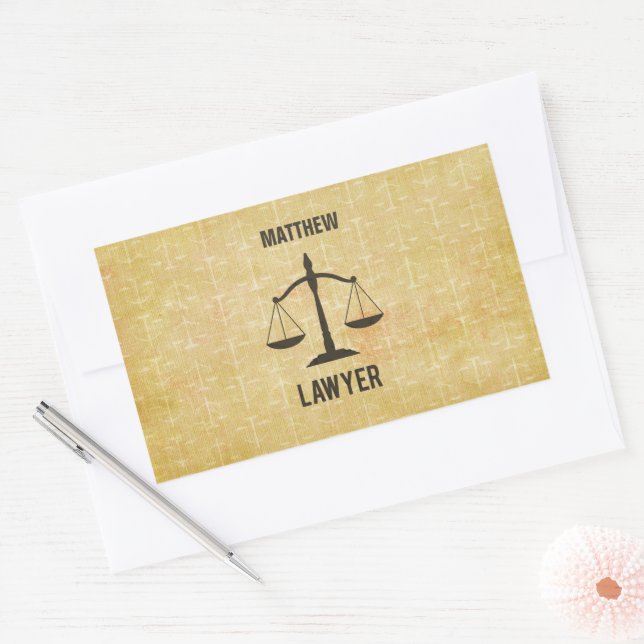 Sticker Rectangulaire Congrats d'études de droit Échelle de la justice (Enveloppe)