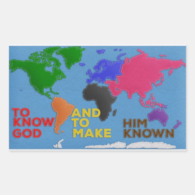 Sticker Rectangulaire Connaître Dieu et le faire connaître Monde Felté (Devant)