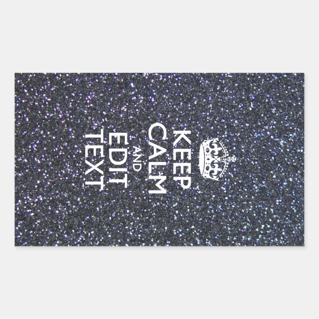 Sticker Rectangulaire Conserver le calme et votre texte sur le style de  (Devant)