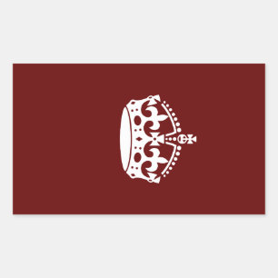 Sticker Rectangulaire Conserver l'icône de la couronne calme sur le roug