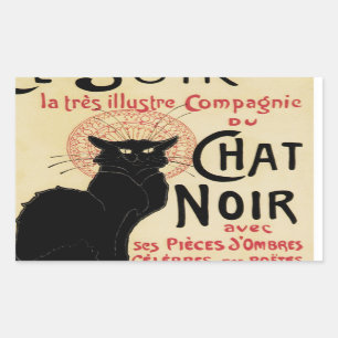 Sticker Rectangulaire Conversation Noir~Chat noir