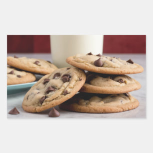 Sticker Rectangulaire Cookies et lait