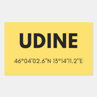Sticker Rectangulaire Coordonnées Skyline City Udine Italie