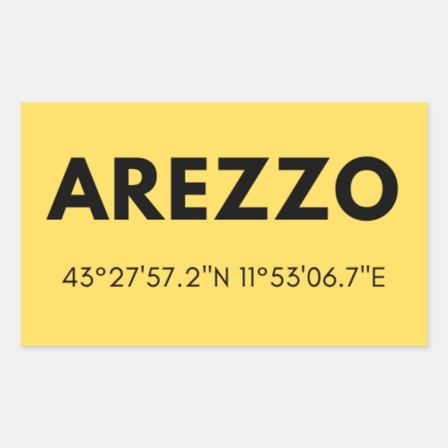Sticker Rectangulaire Coordonnées Skyline de la ville préférée Arezzo It (Devant)