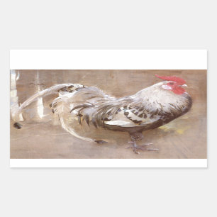Sticker Rectangulaire Coq tacheté noir et blanc
