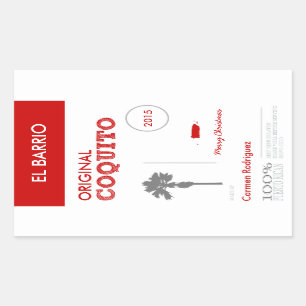 Sticker Rectangulaire Coquito rouge personnalisable de Porto Rico